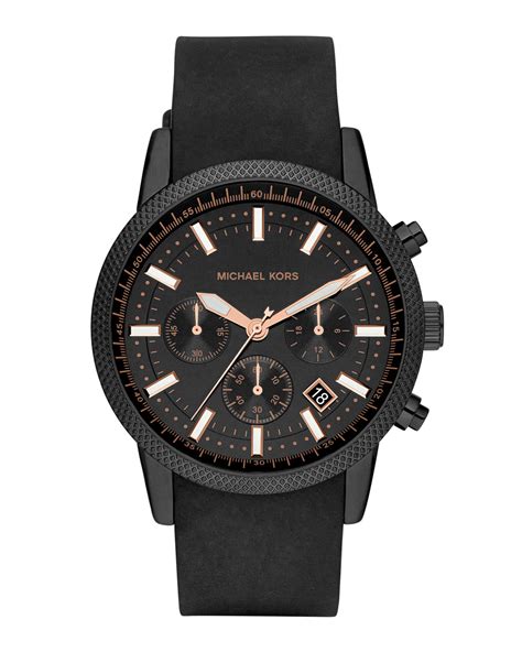 michael kors black men watch|Michael Kors black silicone watch.